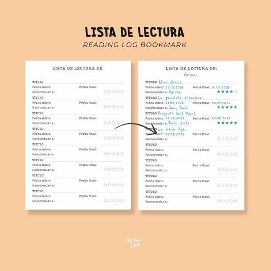 Pack 8 Marcapáginas Lista de lectura "Frutas"