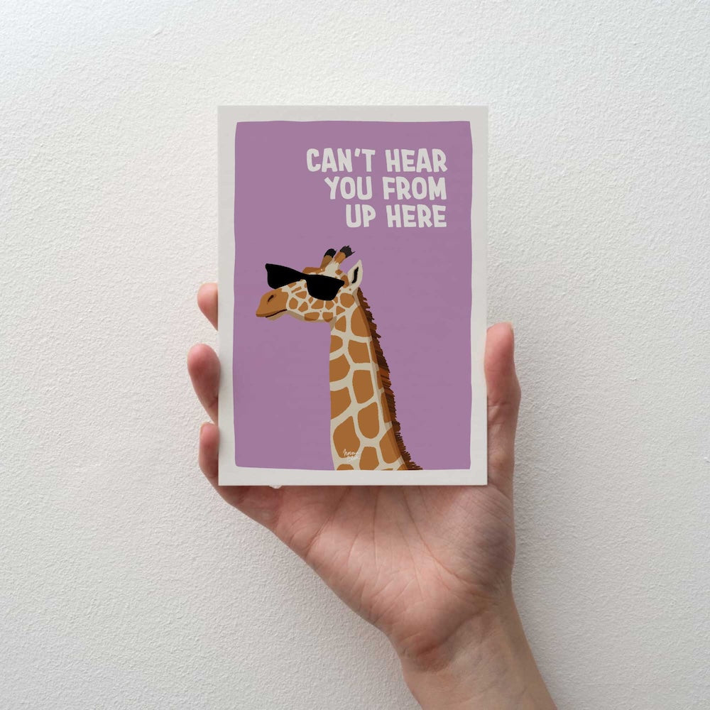 Cute funny animal mini print giraffe quote art for vision board and gallery wall by normablok