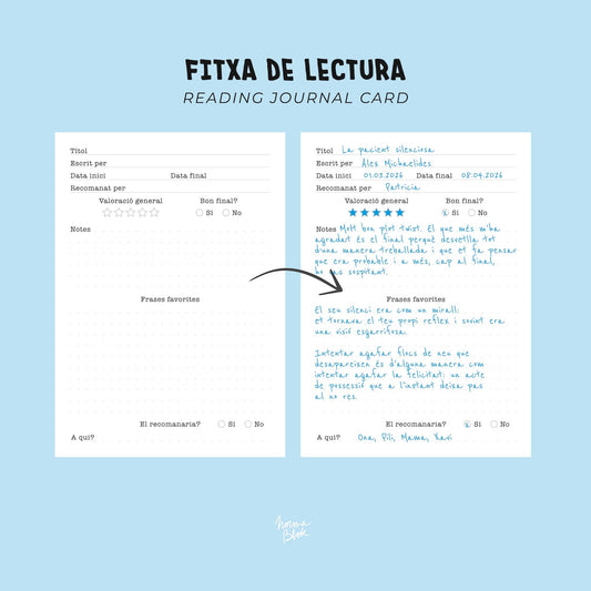 Pack 8 fitxes de lectura "Estic llegint. No molestar" (català)