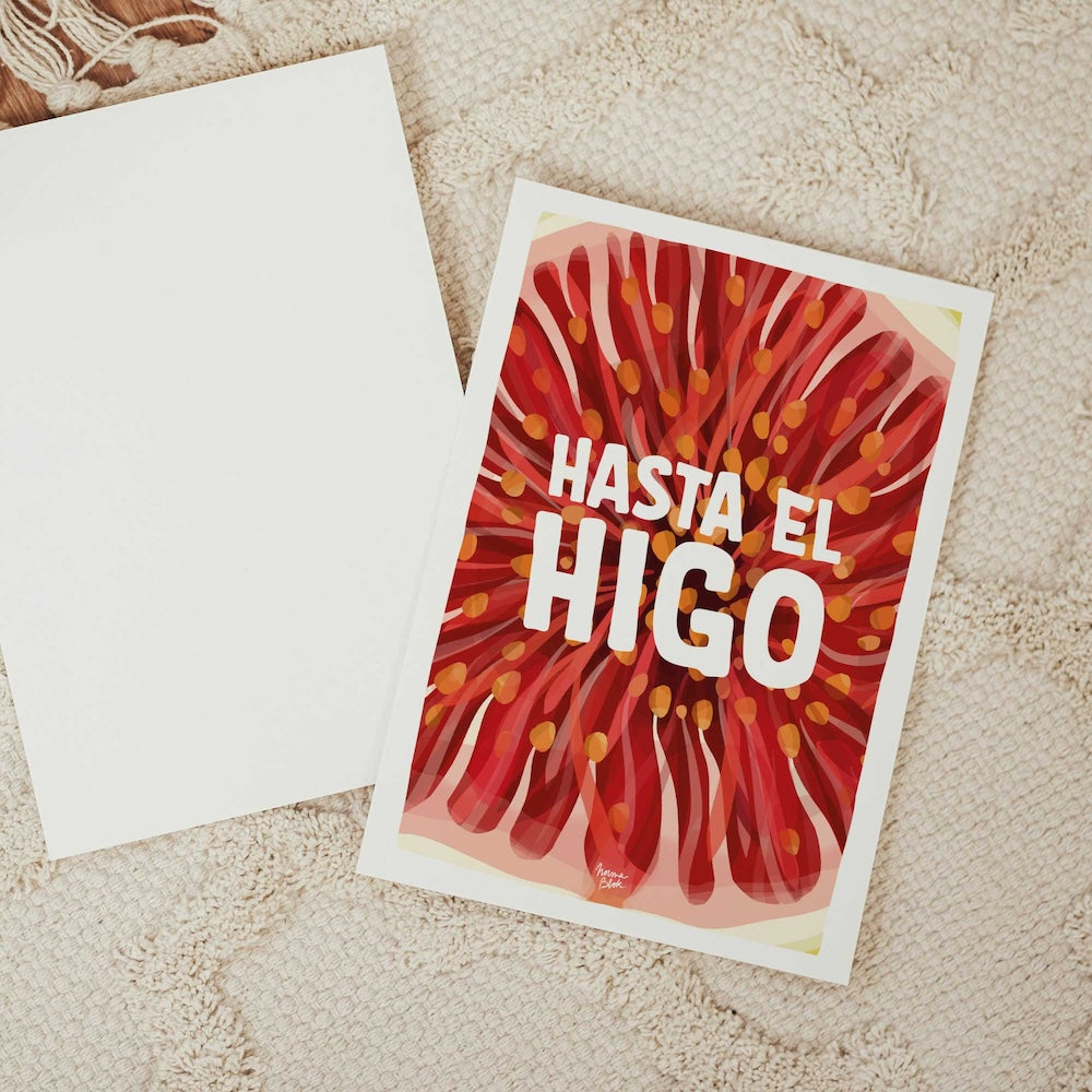 Relatable mental health humor postcard with vibrant fruit art by normablok