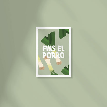 Fins el porro funny Catalan leek pun postcard by normablok
