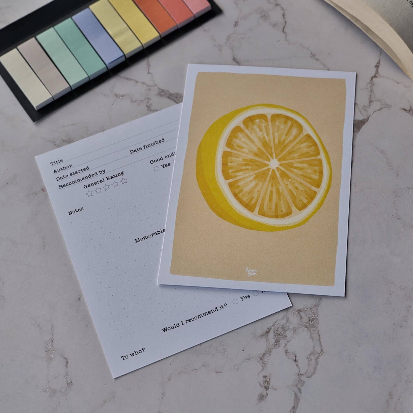 Pack 4 fichas de lectura "Frutas: Granada, Mandarina, Limón y Pera"
