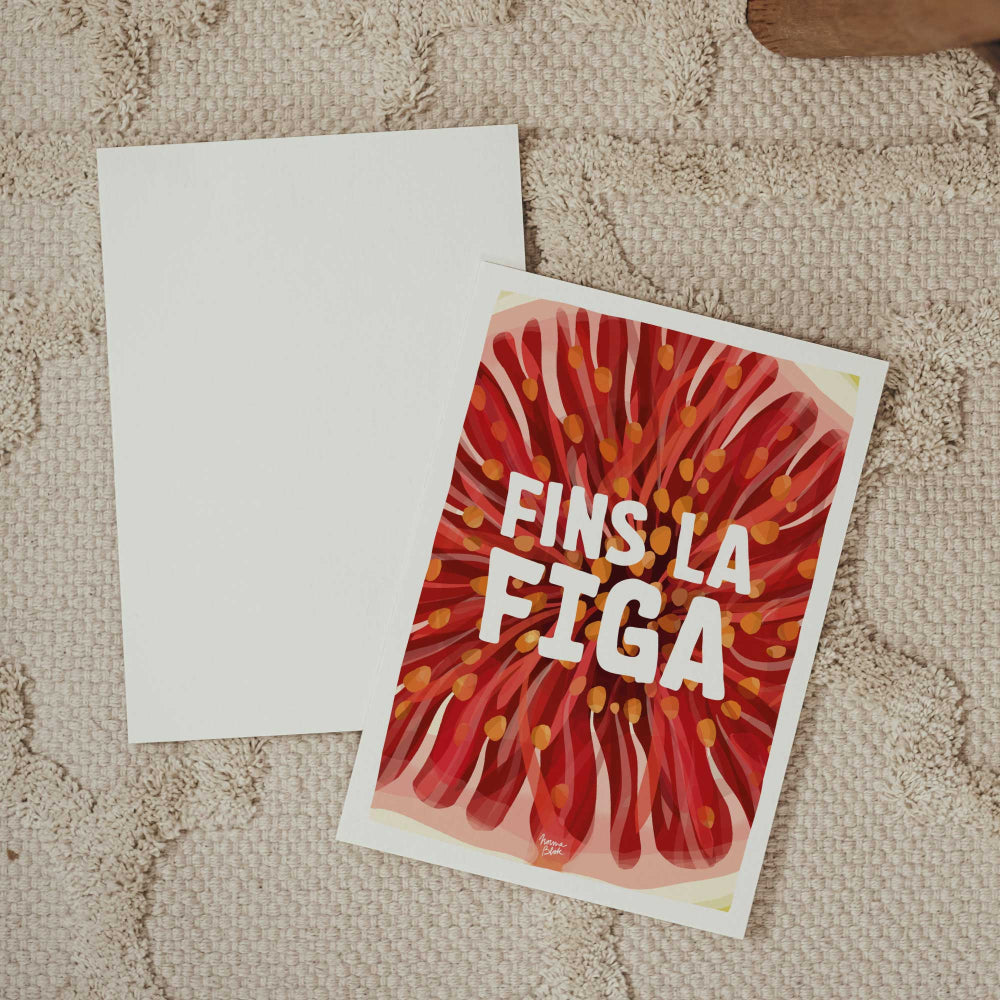 Detailed botanical fig illustration with Catalan pun by normablok