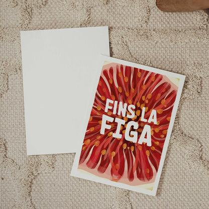 Detailed botanical fig illustration with Catalan pun by normablok