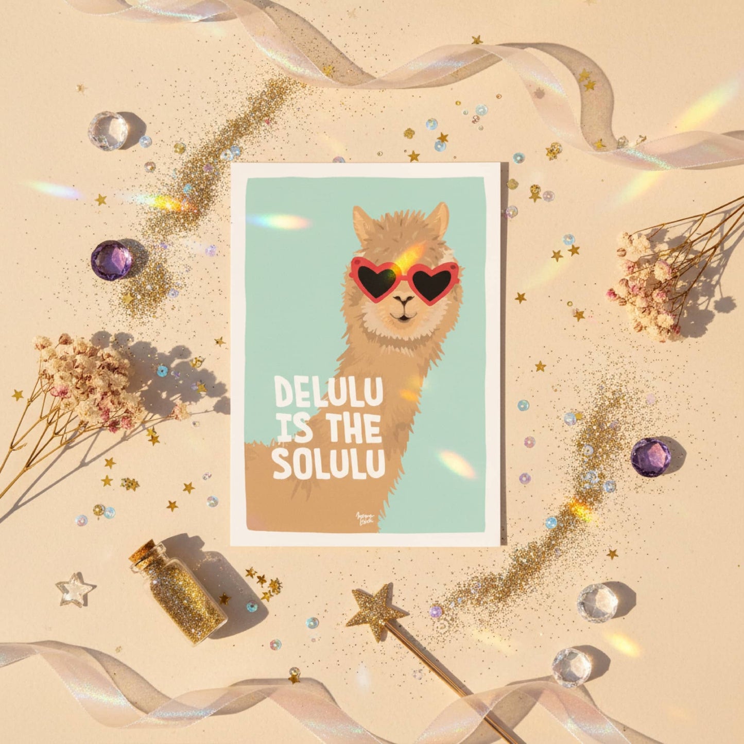 Delulu is the Solulu Mini print / Postcard