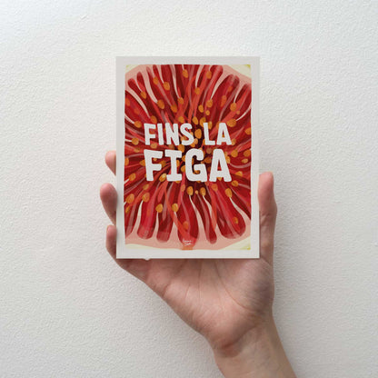 Fins la figa funny Catalan expression postcard by normablok