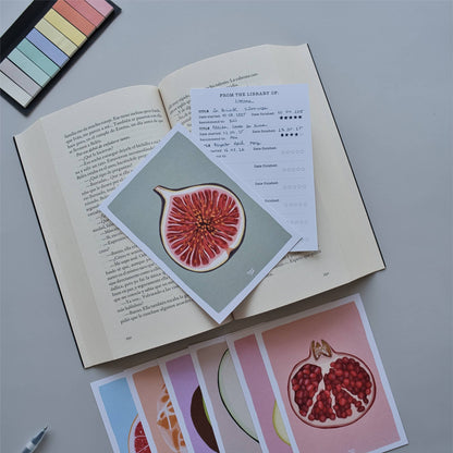 Reading Log Bookmarks "Fruits". Set of 8.