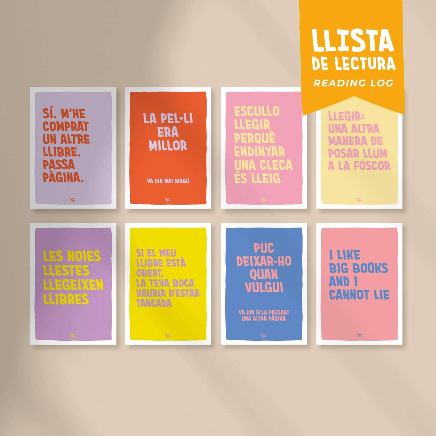 Pack 8 Llista de lectura "Estic llegint. No molestar" (català)