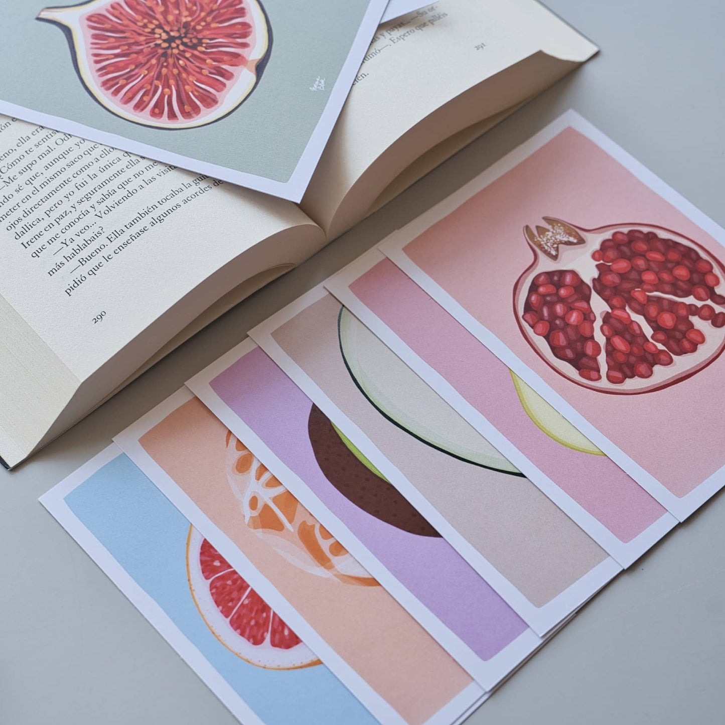 Reading Log Bookmarks "Fruits". Set of 8.