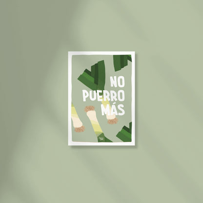 No puerro mas funny Spanish leek pun postcard by normablok