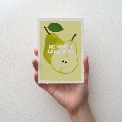 Unique anniversary gift with pear vegetable wordplay by normablok